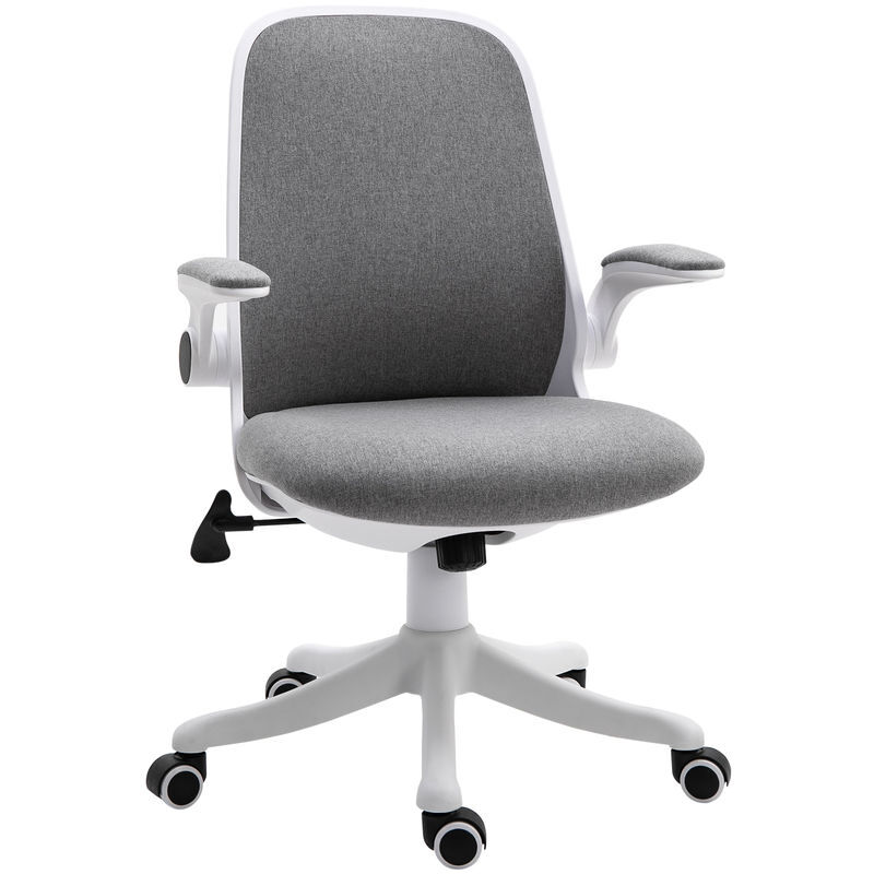 Vinsetto cadeira de escritório giratória função de inclinação altura ajustável ergonômica com apoio de braço elevavel carga 120 kg 62,5x60x94-104cm gris