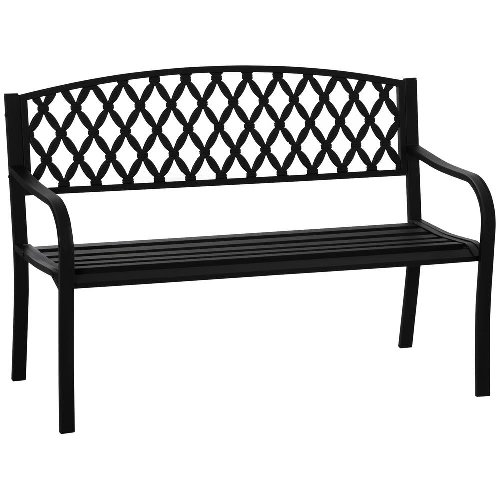 Banco de Jardim Aço e Ferro Fundido Outsunny 128x58