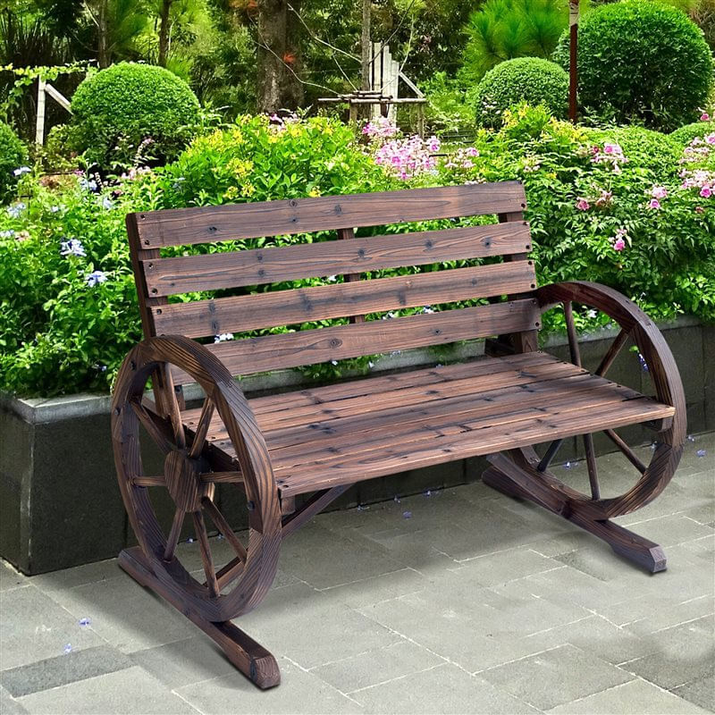 Banco de Jardim Madeira de Abeto Outsunny 105x59