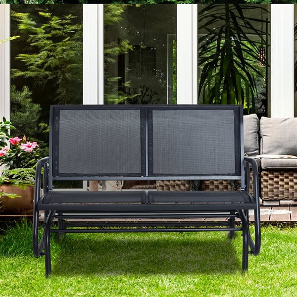 Banco Baloiço Metal e Tecido de Textilene Outsunny 120x70
