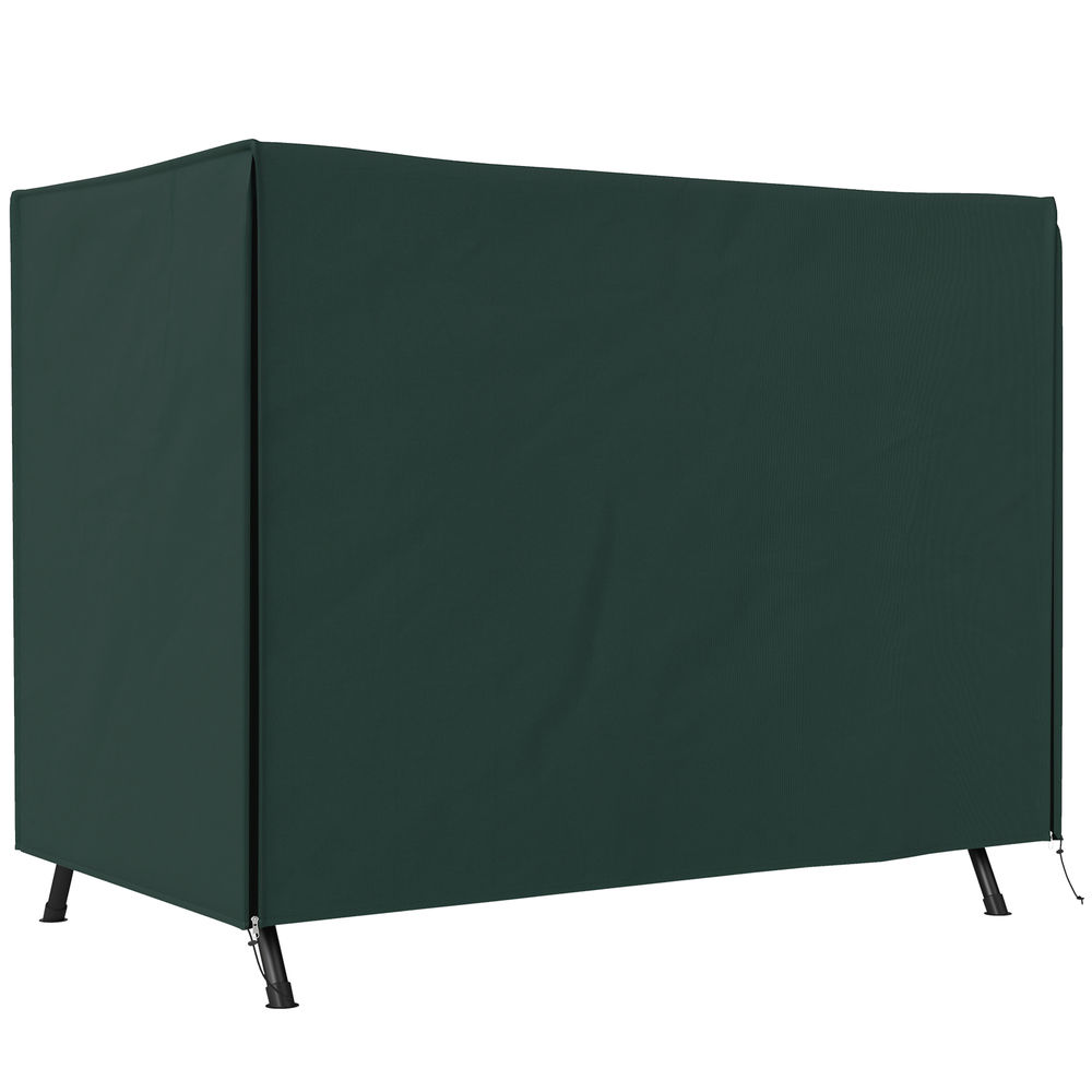 Outsunny capa para baloiços de exterior impermeável com fecho de correr capa para móveis de exterior em tecido oxford 600d ideal para baloiços