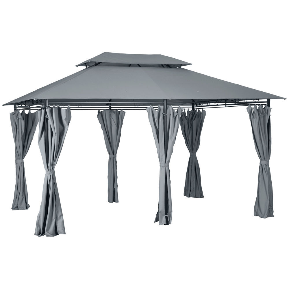 Pérgola de Exterior Aço e Poliéster Outsunny 300x400