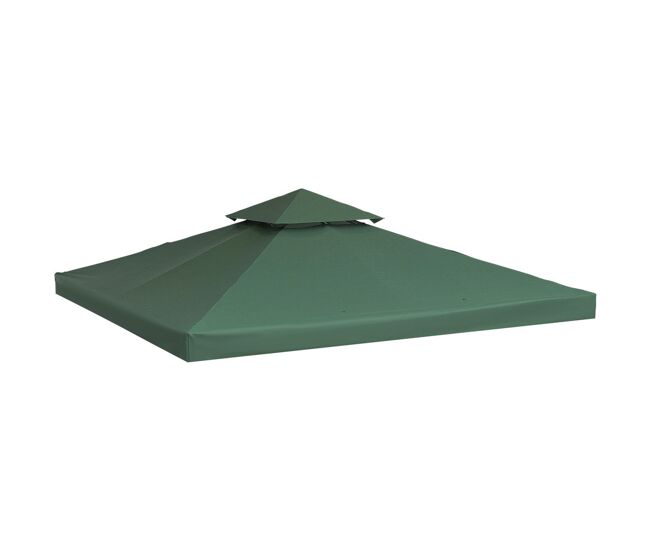 Outsunny telhado de substituição para pérgola 3x3 m cobertura de substituição com telhado duplo 8 orifícios de drenagem e proteção uv apenas toldo de