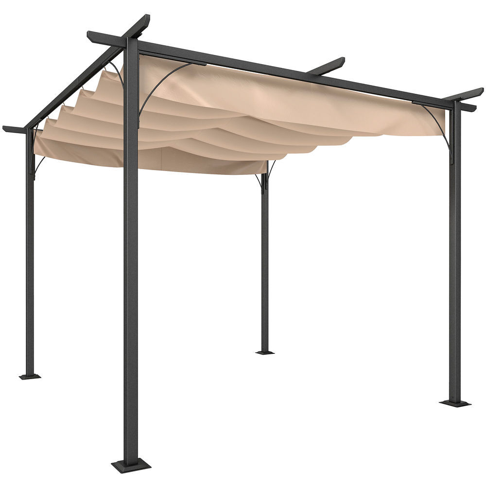 Pérgola de Jardim tecido de aço e poliéster Outsunny 300x300