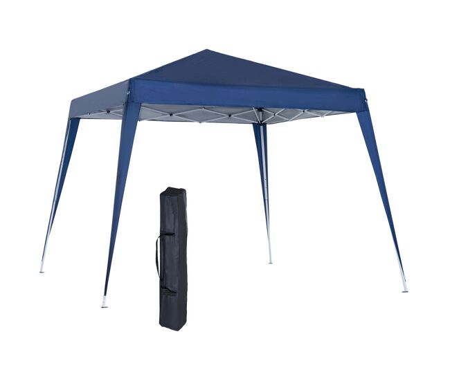 Outsunny tenda dobrável 297x297x250 cm tenda para jardim campismo festas eventos aço e oxford azul