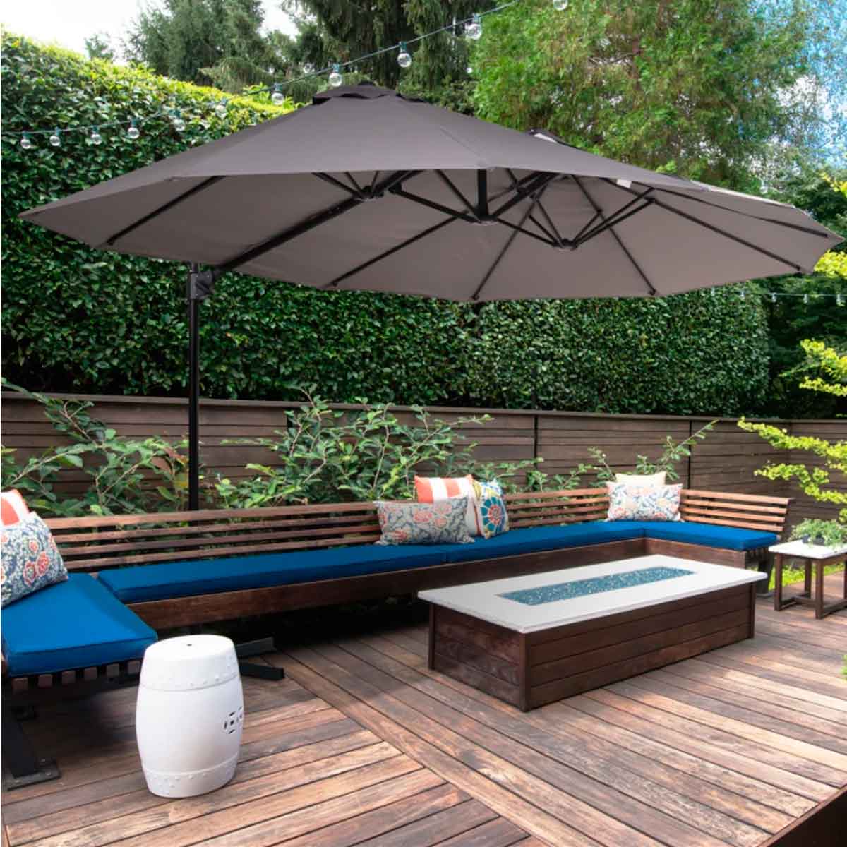Chapéu de Sol Duplo Aço e Poliéster Outsunny 440x270