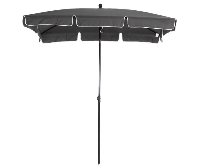 Outsunny chapéu de sol retangular de jardim 198x130x240cm chapéu de sol de alumínio com função de inclinação para terraço pátio exterior cinza