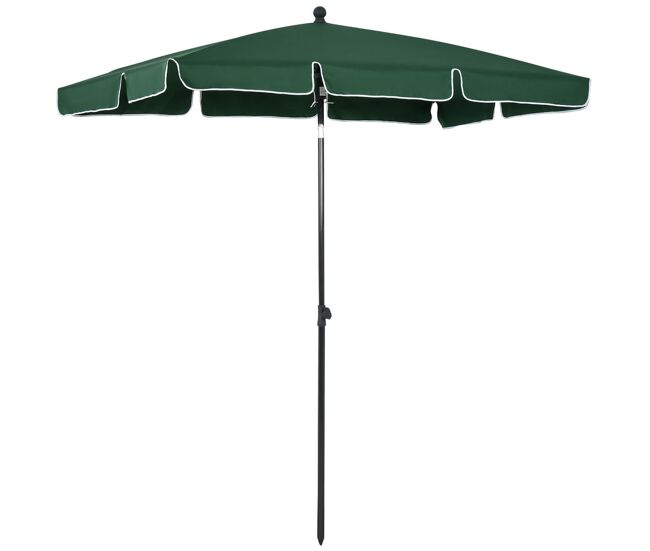 Outsunny chapéu de sol retangular de jardim 198x130x240cm chapéu de sol de alumínio com função de inclinação para terraço pátio exterior verde