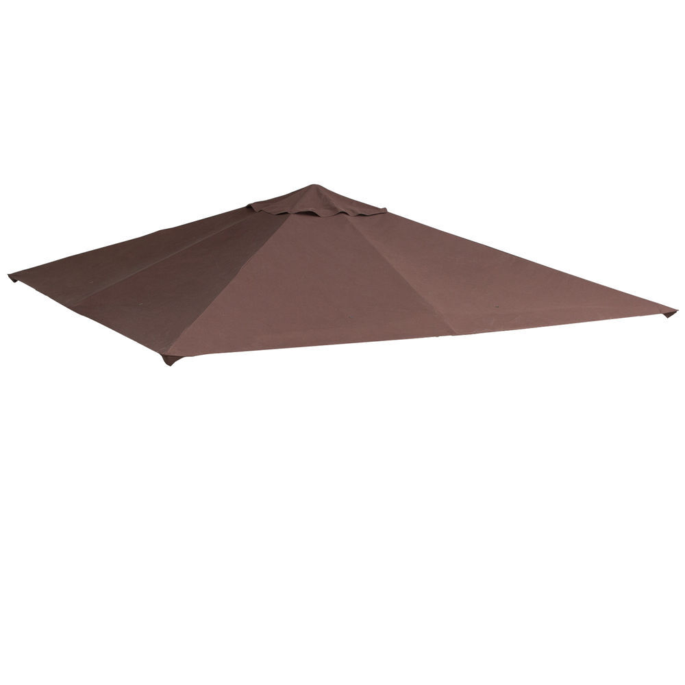 Outsunny toldo de substituição de 3 x 3 m para barraca de jardim gazebo ao ar livre com 8 orifícios de drenagem e ventilação marrom