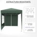 Pérgola de Jardim Aço e Tecido de Oxford Outsunny 200x200 Pérgola de Jardim Aço e Tecido de Oxford Outsunny 200x200 Verde