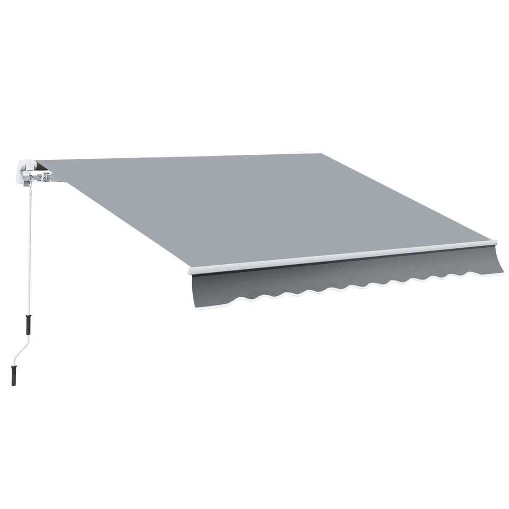 Toldo Manual Retrátil Alumínio, Metal e Poliéster Outsunny 295x245 Cinza