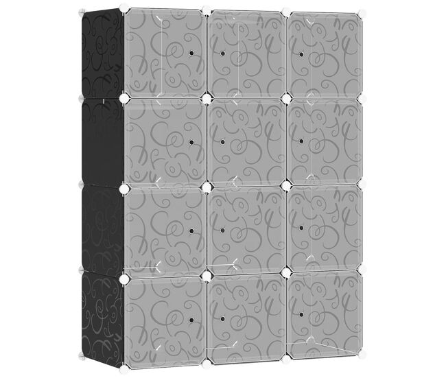 Homcom armário organizador para brinquedos de armazenamento e montagem de livros em bricolage 111x47x145cm