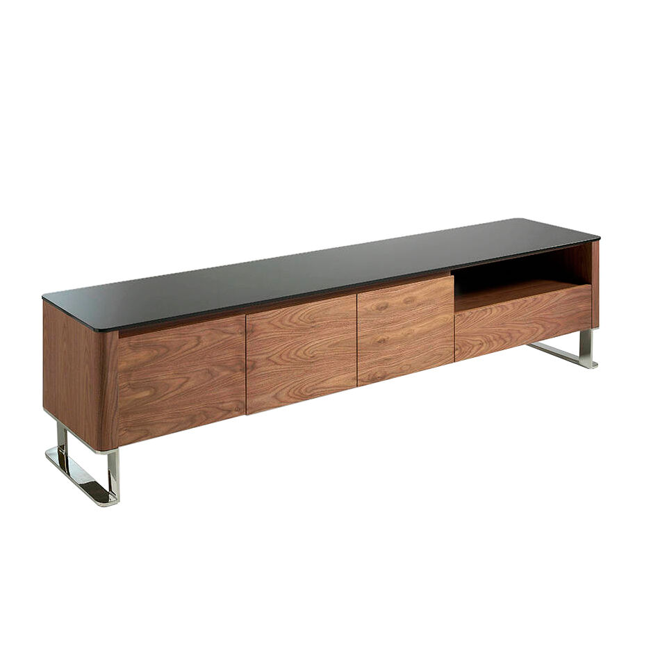 ANGEL CERDA Móvel TV nogueira tampo vidro