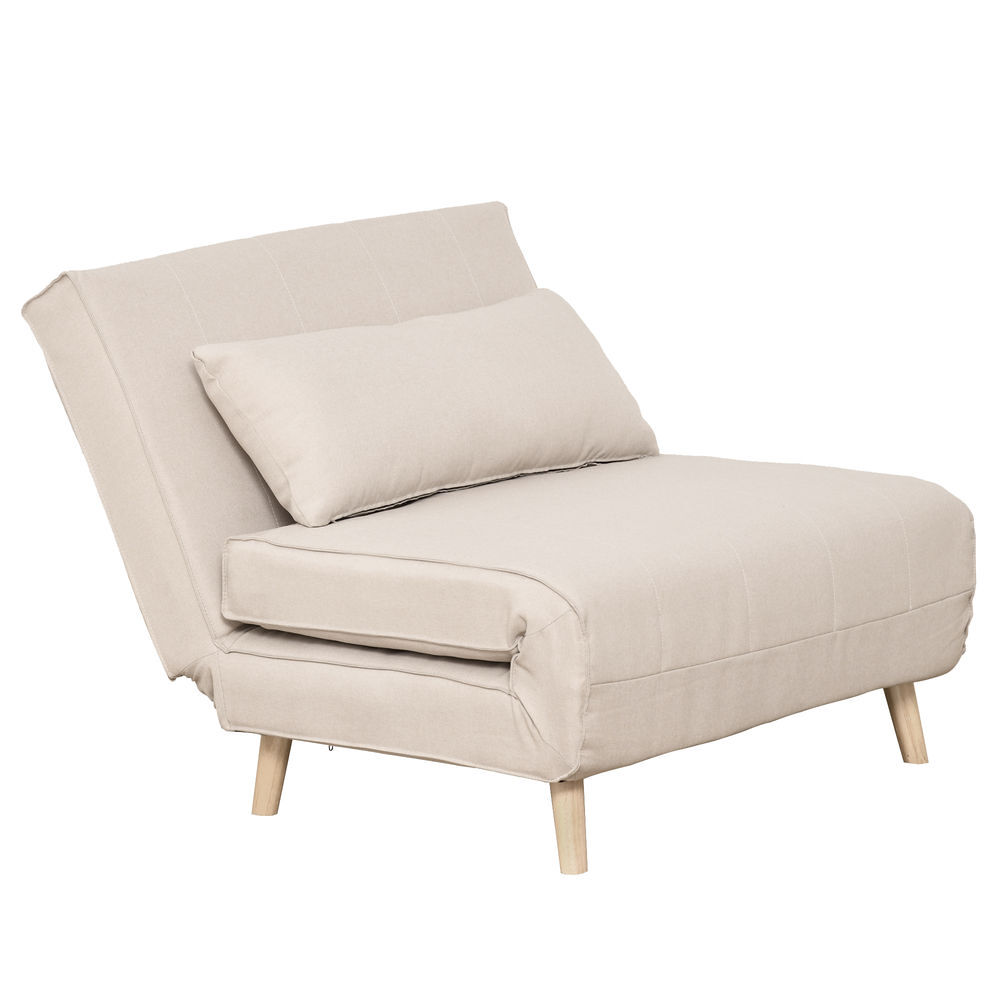 Sofá Cama Individual Poliéster e Madeira de Abeto HOMCOM