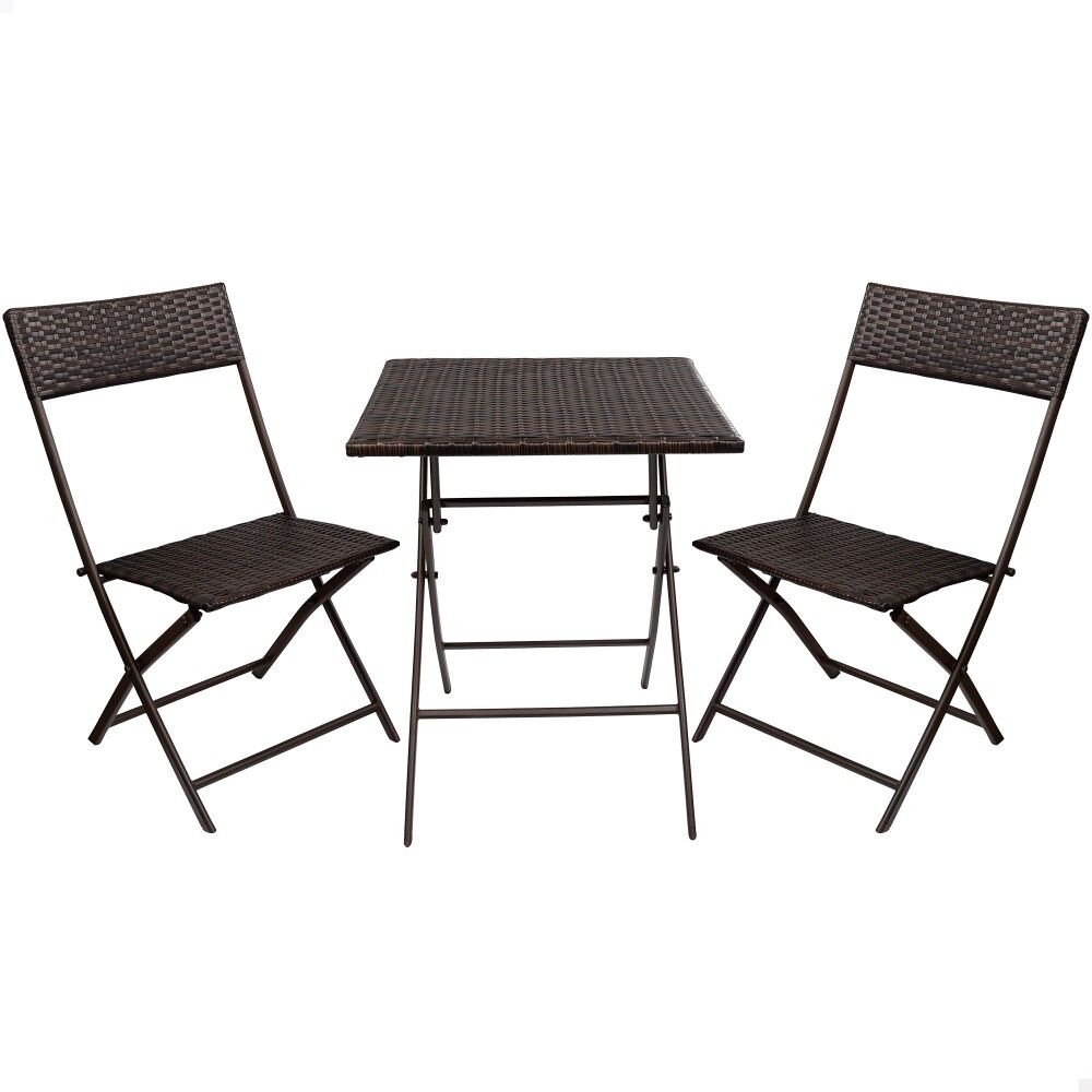 Conjunto de mesa e cadeiras de terraço dobrável de vime Aktive