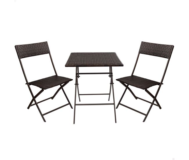 Conjunto de mesa e cadeiras de terraço dobrável de vime aktive
