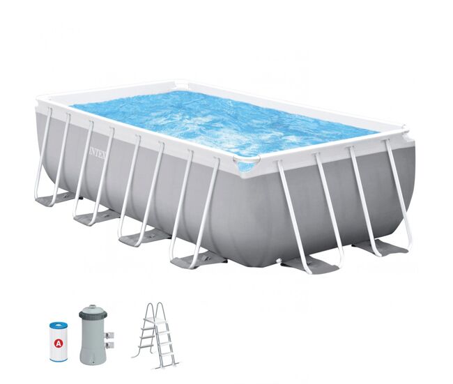Piscina retangular desmontável com bomba de filtro prism frame intex