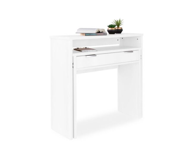 Mesa de consola aput branco 33 (cerrada), 63,4 (abierta) x 87,5 x 90 cm