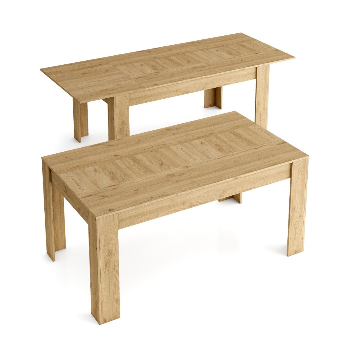 Kai mesa com folhas extensível kai até 200 cm - 76 x 140 x 90 cm - madeira de carvalho