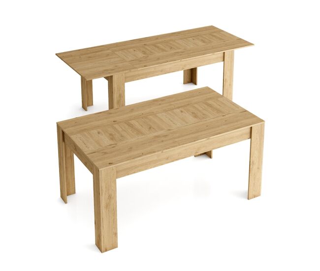 Kai mesa com folhas extensível kai até 200 cm - 76 x 140 x 90 cm - madeira de carvalho