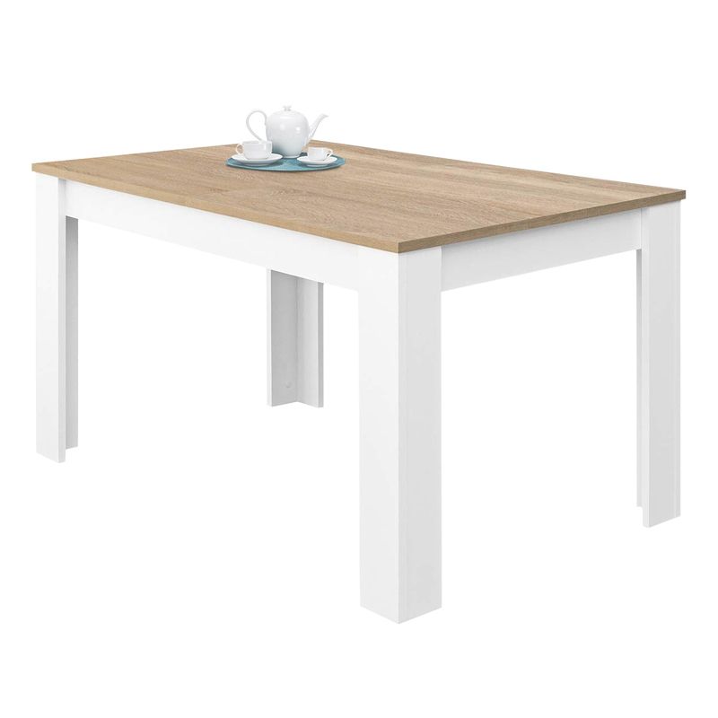 Mesa de jantar extensível kendra 140 artik white (branco mate) - carvalho canadiano 140–190 x 78 x 90cm cm