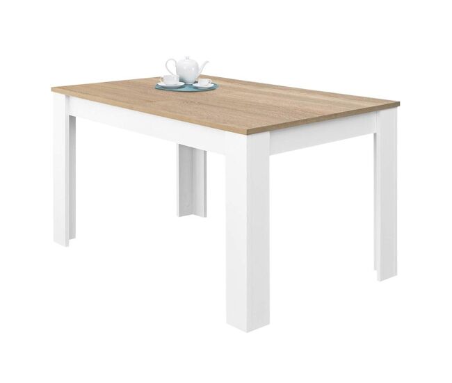 Mesa de jantar extensível kendra 140 artik white (branco mate) - carvalho canadiano 140–190 x 78 x 90cm cm