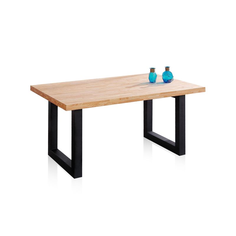 Mesa de jantar loft 160 carvalho selvagem - preto 160x100 cm