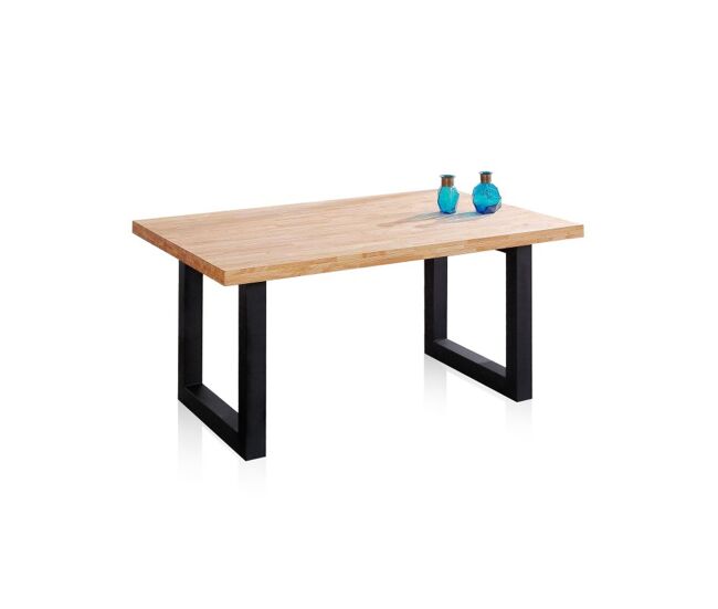 Mesa de jantar loft 160 carvalho selvagem - preto 160x100 cm