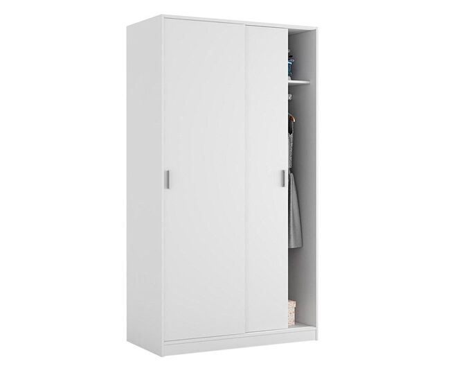 Máximo de 2 roupeiros com portas de correr artik white (branco mate) 100 x 200 x 50 cm