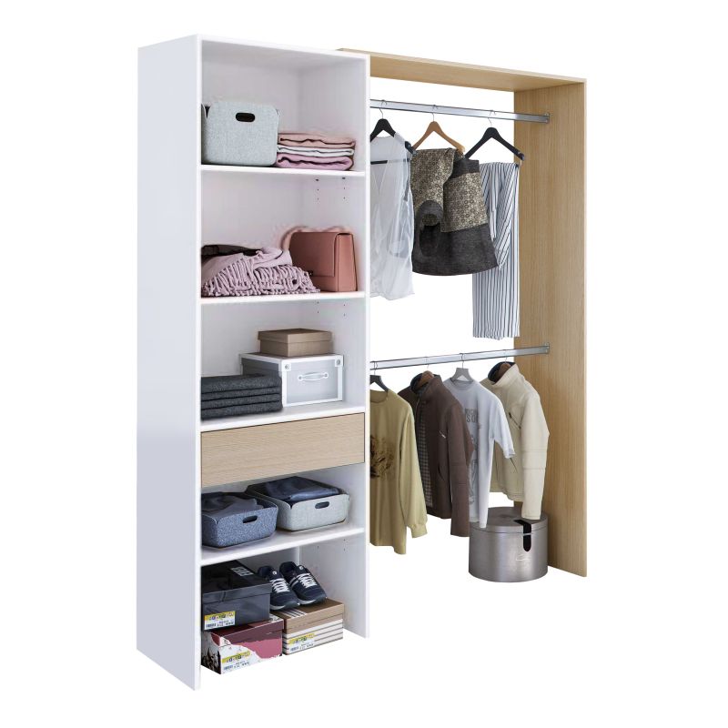 Duehome Roupeiro Camarim Artik White ( Mate) - Carvalho Canadiano X 187 X 40Cm Cm Branco