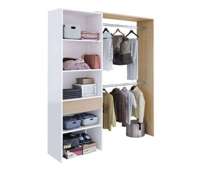 Roupeiro camarim artik white (branco mate) - carvalho canadiano x 187 x 40cm cm
