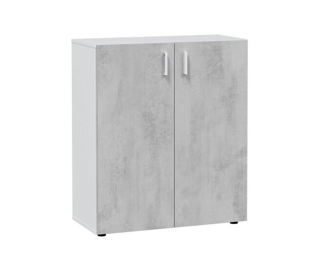 Armário multiusos 2 portas baixas blanco - cemento 80 x 92 x 37cm cm