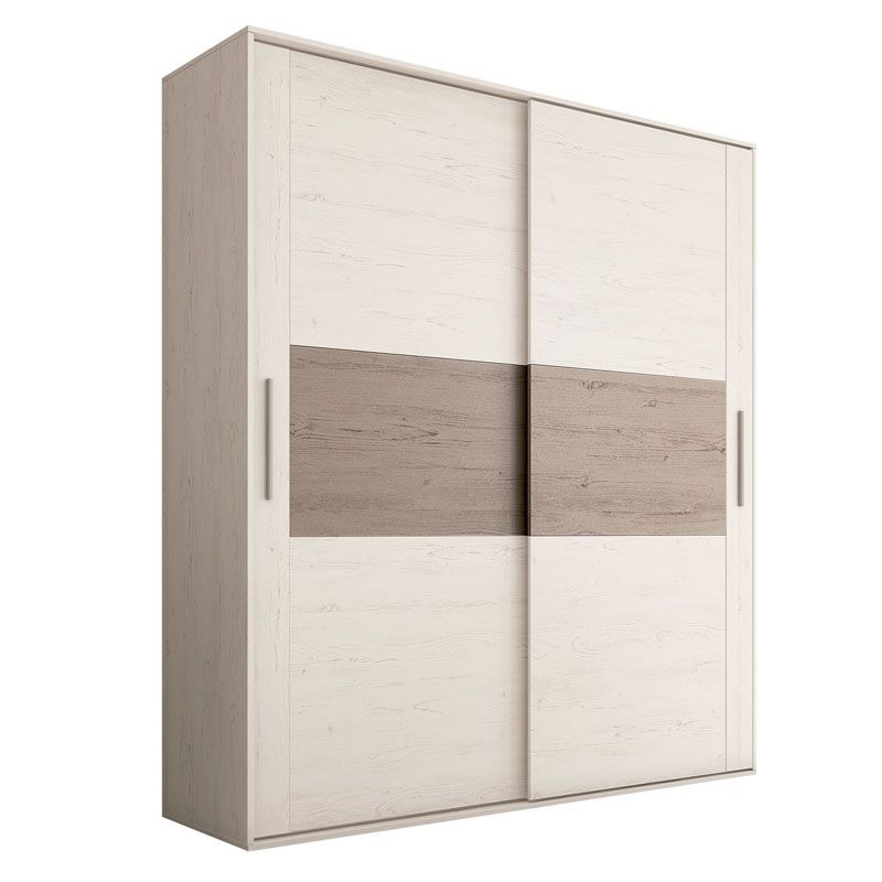 Roupeiro 2 portas de correr uniq 180 pinho andersen - cinzento 180 x 207,6 x 55 cm