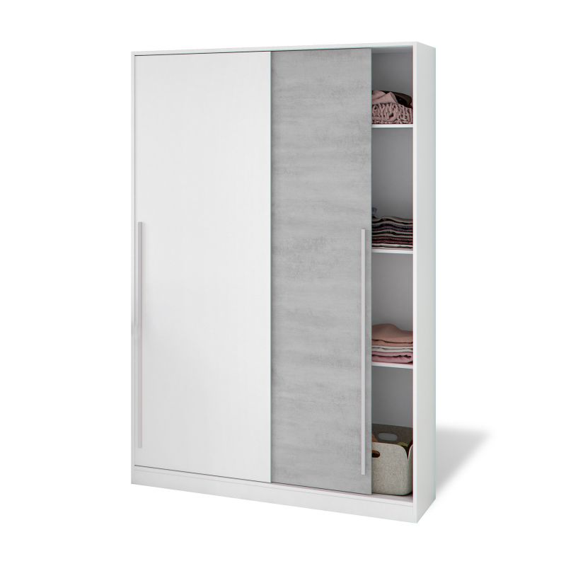 Máximo de 120 armários branco artik (branco mate) - cinzento cimento 120 x 200 x 50 cm