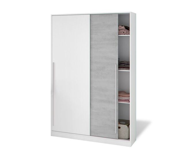 Máximo de 120 armários branco artik (branco mate) - cinzento cimento 120 x 200 x 50 cm