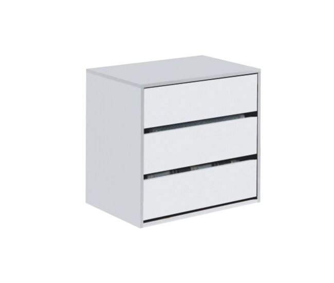 Cómoda 3 gavetas aglomerado blanc 60x57x44cm