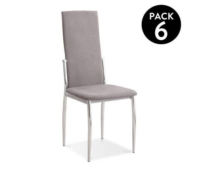 Conjunto de 6 cadeiras de jantar sakura marengo sakura cinzento 43 x 110 x 53 cm
