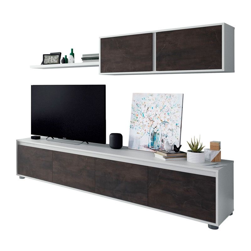 Duehome Mobiliário De Sala De Estar Alida Artik Branco (Branco Mate) - Ferrugem 200 X 43 X 40,7 Cm Transparente