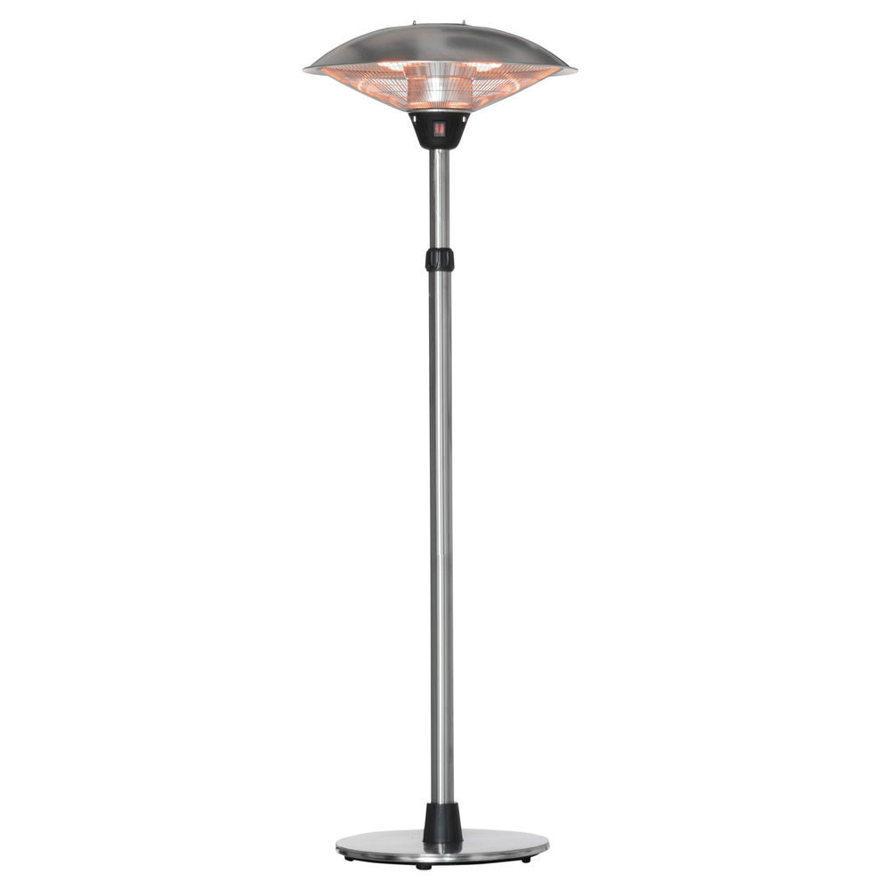 Outsunny aquecedor de jardim elétrico 3000w aquecedor infravermelho com 3 níveis de aquecimento altura ajustável proteção ip44 para terraço pátio