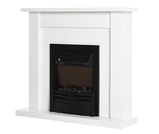 Homcom lareira elétrica decorativa com 2 configurações de aquecimento temporizador termostato integrado efeito de chama realista ajustável em 5 níveis