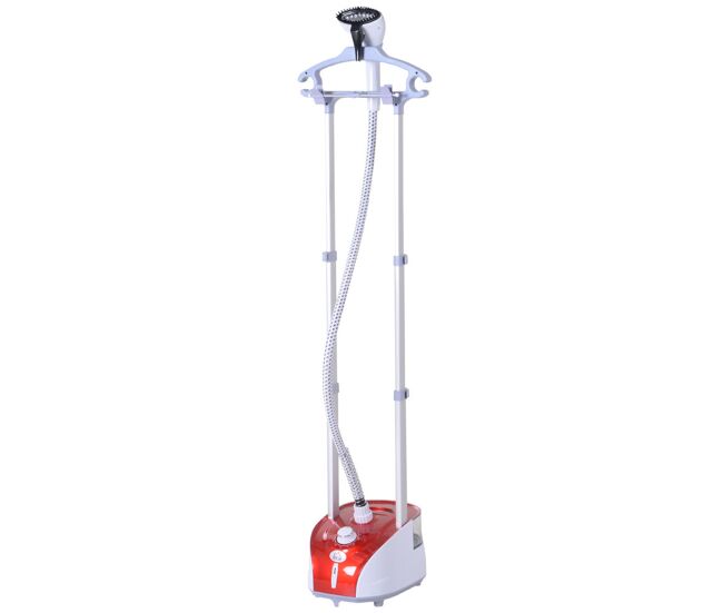 Homcom ferro de engomar a vapor para roupa 1800w temperatura ajustável em 11 níveis ferro de engomar vertical com barra dupla depósito de 2 l