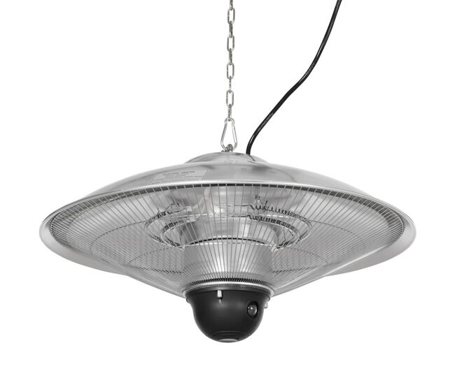 Outsunny aquecedor de jardim elétrico 1010w/1200w aquecedor de exterior de teto de infravermelho com controlo remoto 2 níveis de calor proteção ip44