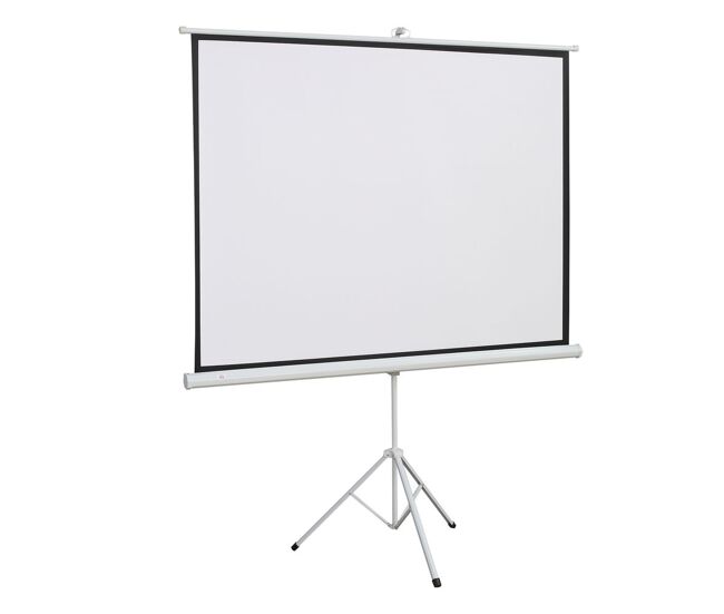 Homcom ecrã de projeção manual com suporte 84 polegadas portátil formato 4:3 para interior e exterior, cinema em casa, eventos desportivos,