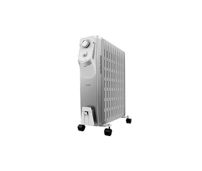 Cecotec radiador a óleo de 11 módulos de 2500 w e tecnologia 360o com 3 níveis de potência, 28 m² de cobertura, recolhe-cabos