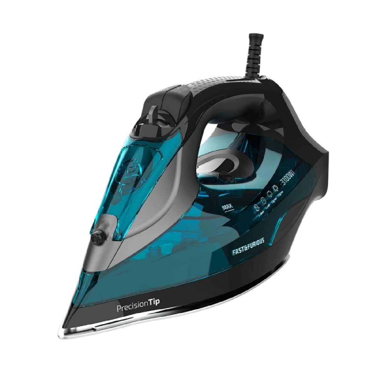 Cecotec ferro de engomar a vapor ultrapotente de 3100 w com base em cerâmica de alta resistência e melhor deslizamento turbo