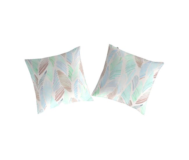 2 quadrados canito 65x65 cm - verde-água