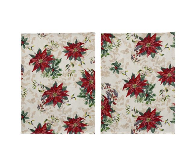 Pack de 2 panos cozinha natal chamonix
