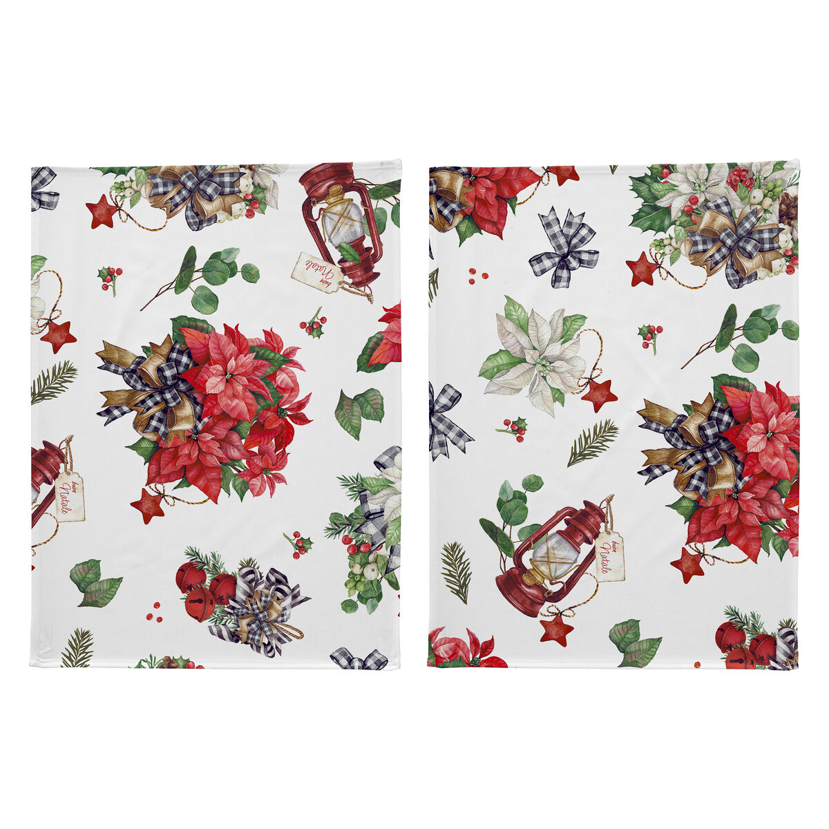 Pack de 2 panos cozinha Natal RIBBON