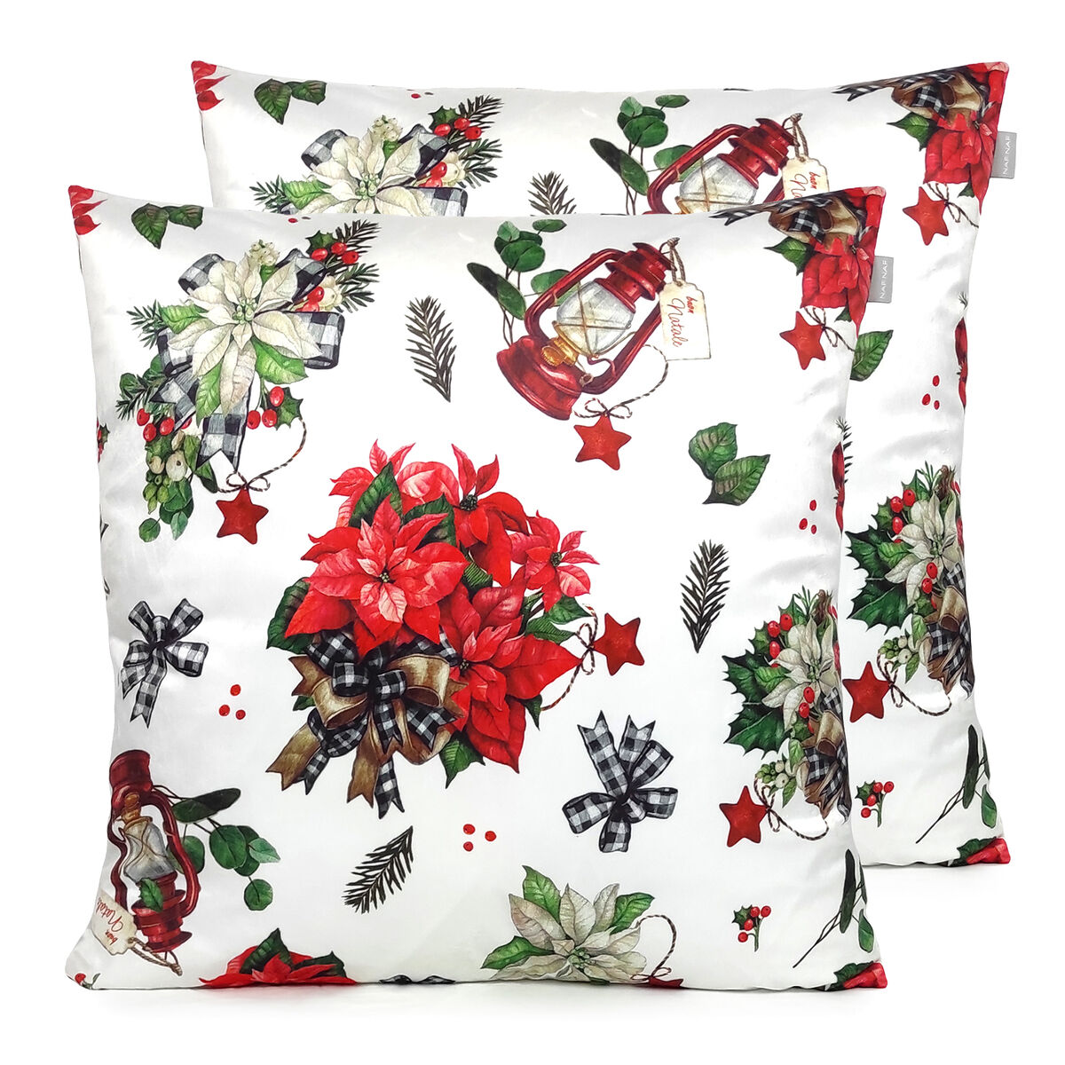 Fronha de almofada de veludo de Natal RIBBON