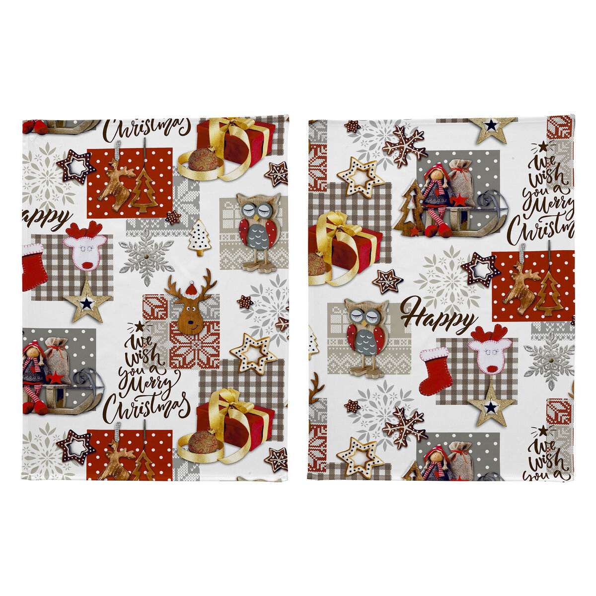 Pack de 2 panos cozinha Natal NAIVE